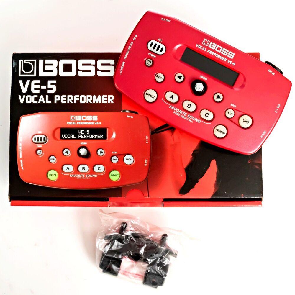 Boss VE-5 Red Looper Harmony Pitch Correction Effects Pedal Vocal Performer